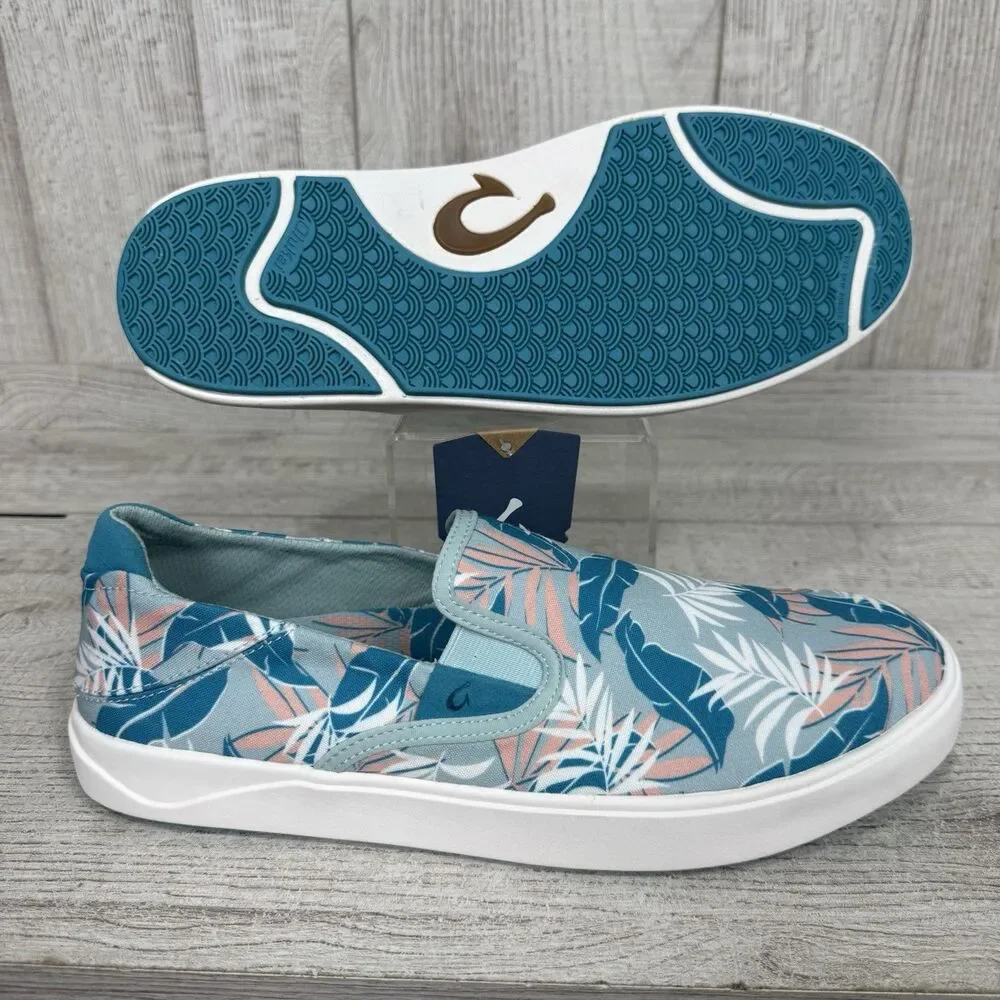 OLUKAI Lae'ahi Pa'i Slip On Shoes Swell/Aloha Men’s Size 10.5 Blue White Tropic